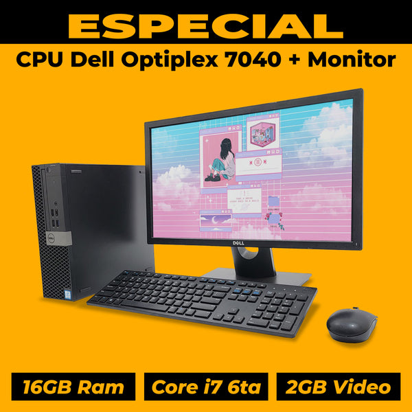 ESPECIAL CPU Dell 7040 Core I7 6ta 16gb Ram 2GB AMD + Monitor